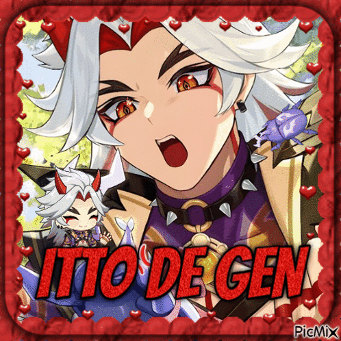 A Picture Of A Anime Character With The Name Itto De Gen On It GIF