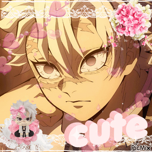 A Picture Of A Anime Character With The Word Cute Written On It GIF