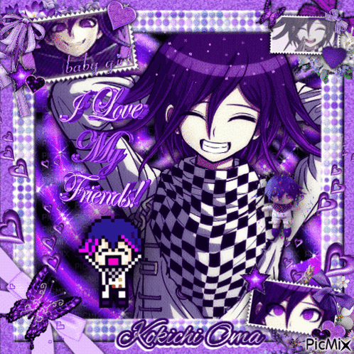 A Picture Of A Anime Character With The Words I Love My Friends On It GIF