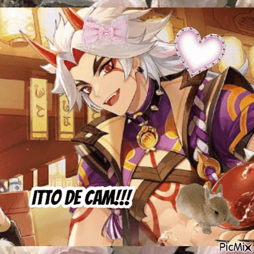 A Picture Of A Anime Character With The Words Itto De Cam Written On The Bottom GIF
