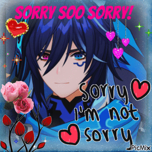 A Picture Of A Anime Character With The Words Sorry Soo Sorry GIF