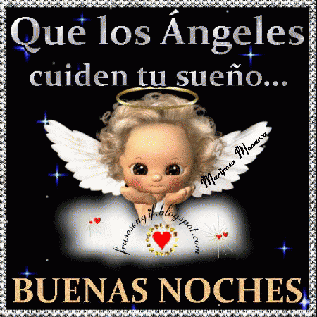 A Picture Of A Baby Angel With The Words Que Los Angeles Cuiden Tu Sueño GIF