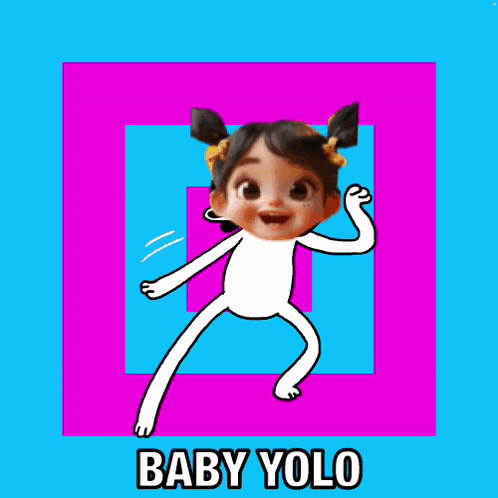 A Picture Of A Baby Dancing With The Words Baby Yolo Below Her GIF