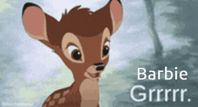 A Picture Of A Baby Deer With The Words Barbie Grrr GIF