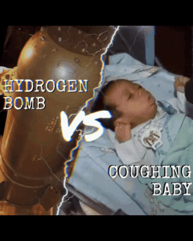 A Picture Of A Baby Next To A Hydrogen Bomb GIF