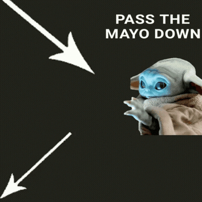 A Picture Of A Baby Yoda And A Bottle Of Miracle Whip Mayo GIF