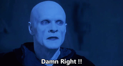A Picture Of A Bald Man With The Words Damn Right Written Below Him GIF
