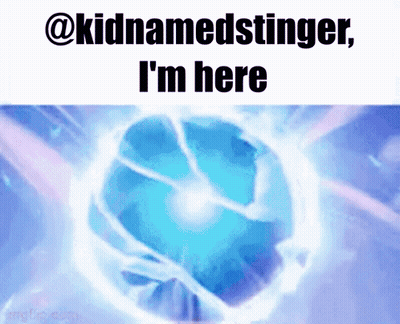 A Picture Of A Ball That Says ' Kidnamedssinger I 'M Here ' GIF