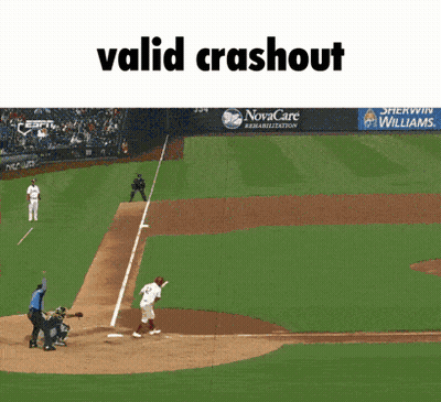 A Picture Of A Baseball Game With The Words Valid Crashout On The Bottom GIF