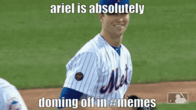A Picture Of A Baseball Player With The Caption " Ariel Is Absolutely Doming Off In Memes " GIF