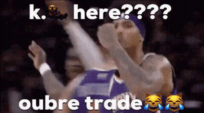 A Picture Of A Basketball Player With A Caption That Says K. Here ? Oubre Trade GIF