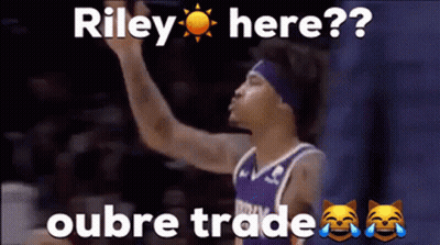 A Picture Of A Basketball Player With The Words Riley Here Written On It GIF