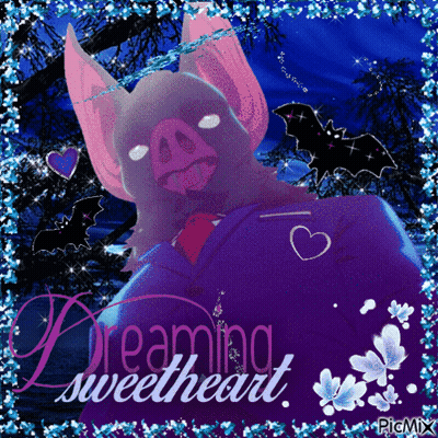 A Picture Of A Bat With The Words Dreaming Sweetheart GIF