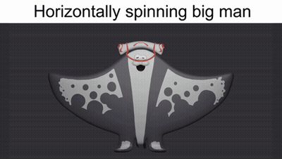 A Picture Of A Bat With The Words Horizontally Spinning Big Man GIF