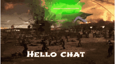A Picture Of A Battlefield With The Words Hello Chat In The Bottom Right Corner GIF