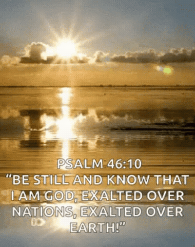 A Picture Of A Beach With A Bible Verse Written On It GIF