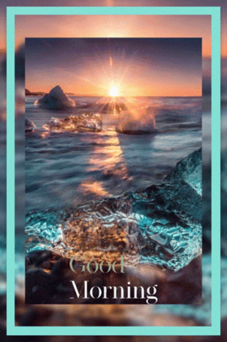 Beach Scene With Good Morning Text GIF