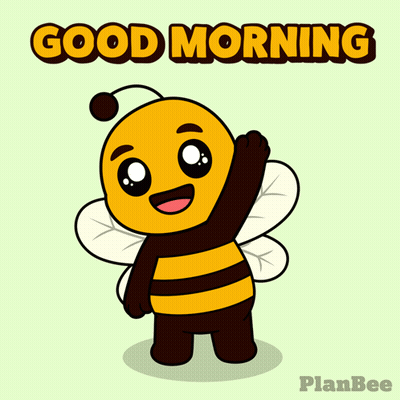 A Picture Of A Bee With The Words Good Morning Written Above It GIF