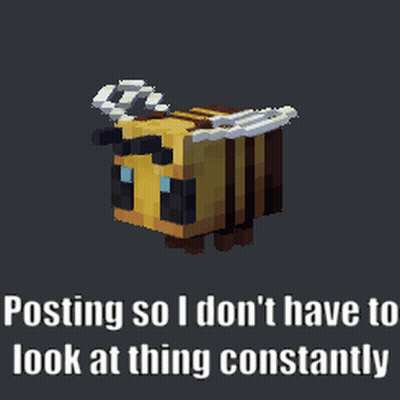 A Picture Of A Bee With The Words " Posting So I Don 'T Have To Look At Thing Constantly " Below It GIF