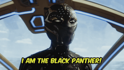 A Picture Of A Black Panther With The Words I Am The Black Panther GIF