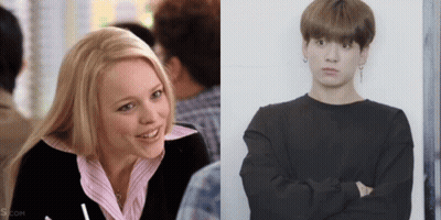 A Picture Of A Blonde Woman Next To A Picture Of A Young Man With His Arms Crossed GIF