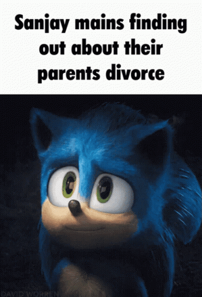 A Picture Of A Blue Cartoon Character With The Caption Sanjay Mains Finding Out About Their Parents Divorce GIF