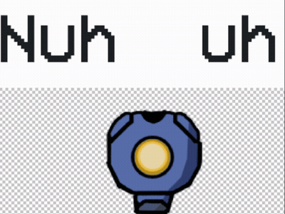 A Picture Of A Blue Object With The Words Num Uh Written On It GIF