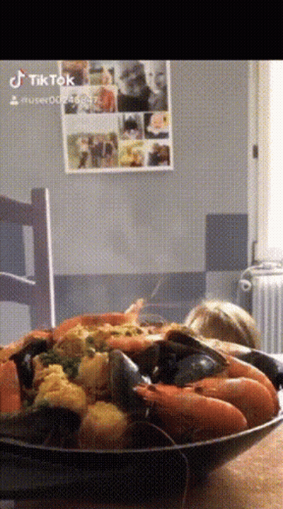 A Picture Of A Bowl Of Food With The Hashtag Tiktok On The Bottom GIF