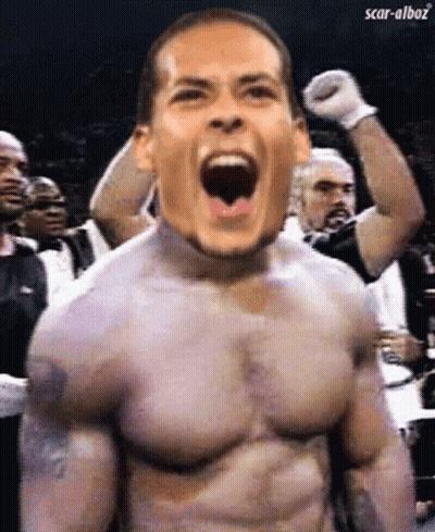 A Picture Of A Boxer With Scar-Alboz Written On The Bottom Right GIF