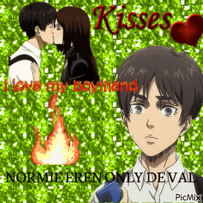 A Picture Of A Boy And A Girl Kissing With The Words Kisses Love My Boyfriend GIF