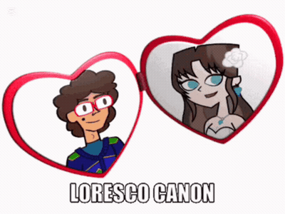 A Picture Of A Boy And A Girl With The Name Loresco Canon Written On The Bottom GIF