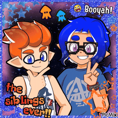 A Picture Of A Boy And A Girl With The Words The Siblings Ever On The Bottom GIF