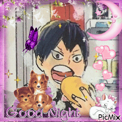 A Picture Of A Boy Eating A Sandwich With The Words Good Night Written On The Bottom GIF