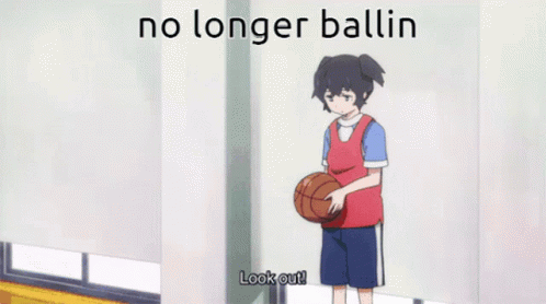 A Picture Of A Boy Holding A Basketball With The Words No Longer Ballin Above Him GIF