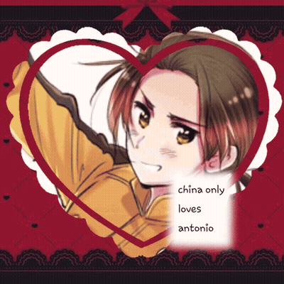 A Picture Of A Boy In A Heart With The Words China Only Loves Antonio On The Bottom GIF