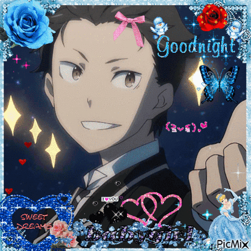 A Picture Of A Boy In A Tuxedo With The Words Goodnight Written On It GIF