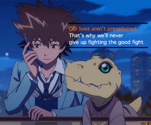 A Picture Of A Boy Talking On A Cell Phone Next To A Dinosaur GIF