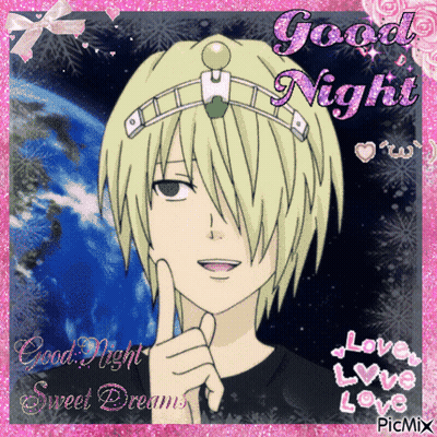 A Picture Of A Boy With A Tiara On His Head Says Good Night GIF