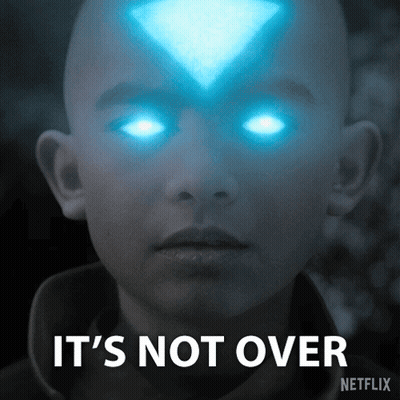 A Picture Of A Boy With Blue Eyes And The Words It 'S Not Over Netflix GIF