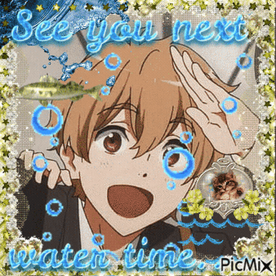A Picture Of A Boy With Bubbles And The Words See You Next Water Time GIF