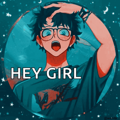 A Picture Of A Boy With Glasses And The Words Hey Girl On The Bottom GIF