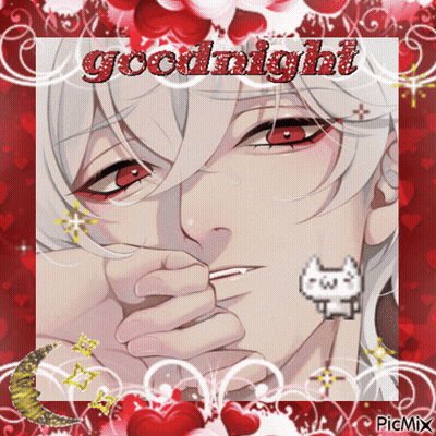 A Picture Of A Boy With Red Eyes And The Words Goodnight GIF