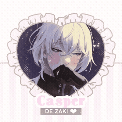 A Picture Of A Boy With The Name Casper De Zaki On It GIF