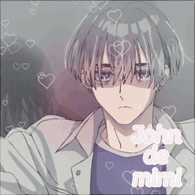 A Picture Of A Boy With The Name John De Mimi On It GIF