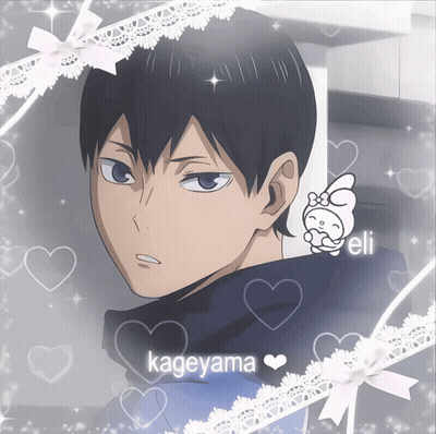 A Picture Of A Boy With The Name Kageyama GIF