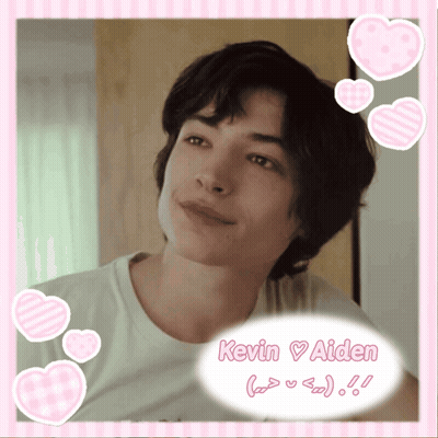 A Picture Of A Boy With The Name Kevin Aiden On It GIF