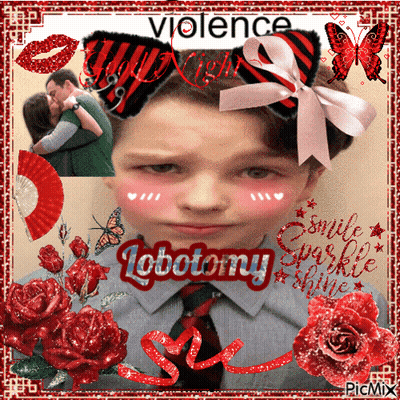 A Picture Of A Boy With The Name Lobotomiy On The Bottom GIF