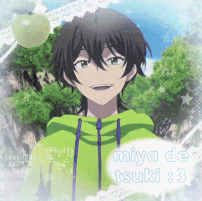 A Picture Of A Boy With The Name Miya De Tsuki 3 On It GIF