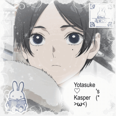 A Picture Of A Boy With The Name Yotasuke Kasper On The Bottom GIF