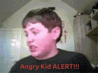 A Picture Of A Boy With The Words Angry Kid Alert GIF